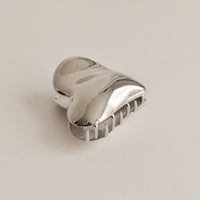 Heart-Shaped Hair Claw Clip | Silver