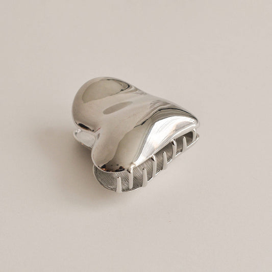 Heart-Shaped Hair Claw Clip | Silver
