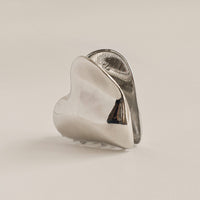 Heart-Shaped Hair Claw Clip | Silver