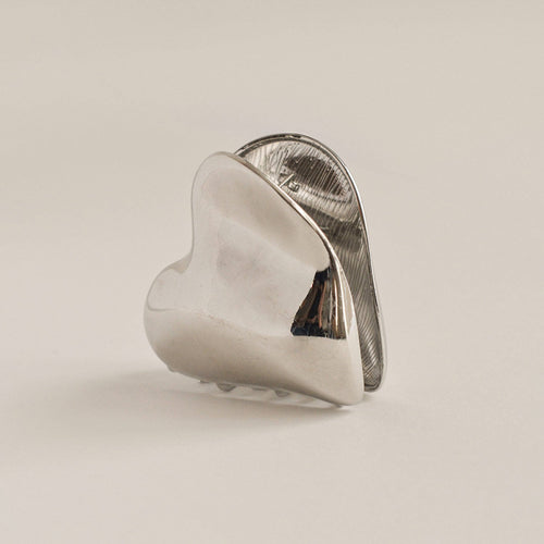 Heart-Shaped Hair Claw Clip | Silver
