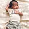 Hello I'm New Here Organic Baby Bodysuit