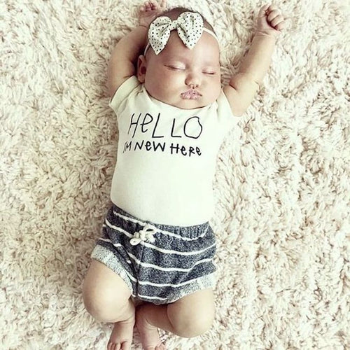 Hello I'm New Here Organic Baby Bodysuit