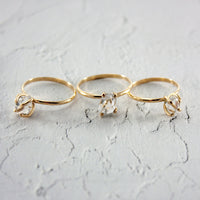 Herkimer Diamond 14K Gold Filled Solitaire Ring Minimalist