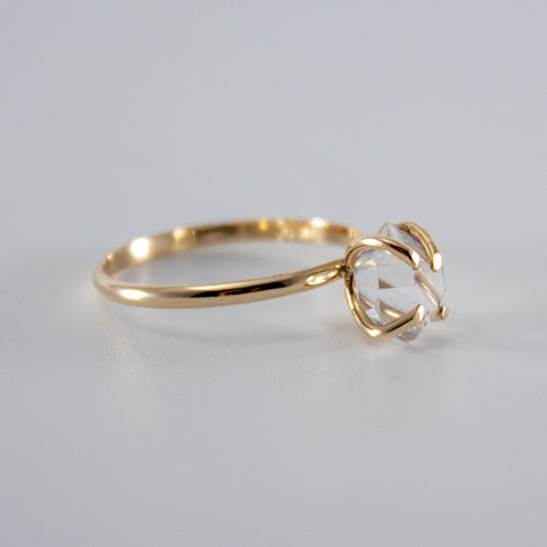 Herkimer Diamond 14K Gold Filled Solitaire Ring Minimalist