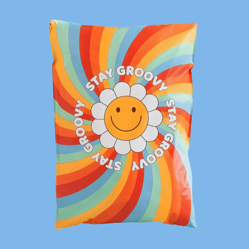 Hippie Groovy Poly Mailers Size 7.5x10.5 Shipping Bags