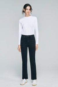 Two Shots High Rise Straight Crop Jeans HJ013