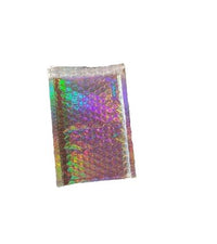 Holographic Silver Metallic Bubble Mailers Size 4x8 Padded Shipping Bags