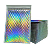 Holographic Silver Metallic Bubble Mailers Size 4x8 Padded Shipping Bags