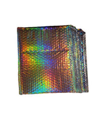 Holographic Silver Metallic Bubble Mailers Size 4x8 Padded Shipping Bags