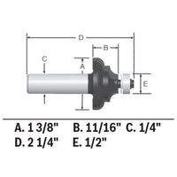 BOSCH 85604MC 1-3/8 In. x 11/16 In. Carbide-Tipped Cove and Bead Router Bit