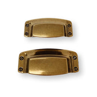 Drawer Cup Pull "Tuscany" in Antique Brass - Brass Cabinet Hardware Euro • Knobs