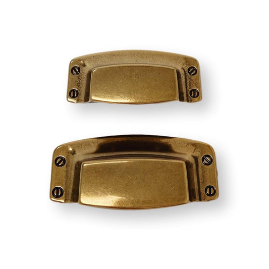 Drawer Cup Pull "Tuscany" in Antique Brass - Brass Cabinet Hardware Euro • Knobs
