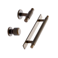 Knurled Backplate Antique Bronze "Manor" Knobs and Drawer Pulls Euro • Knobs