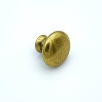 Antique Brass "Capri" Round Knob Euro • Knobs