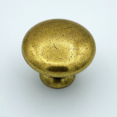Antique Brass "Capri" Round Knob Euro • Knobs