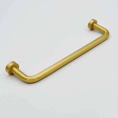 Brushed Brass "Lounge" Cabinet Knob and Wire Drawer Pulls Euro • Knobs