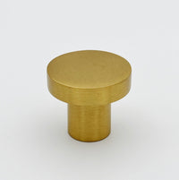 Brushed Brass "Lounge" Cabinet Knob and Wire Drawer Pulls Euro • Knobs