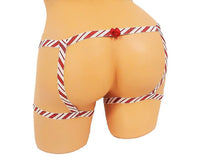 Candy Cane Christmas Cage Leg Garter Belt Holiday Lingerie