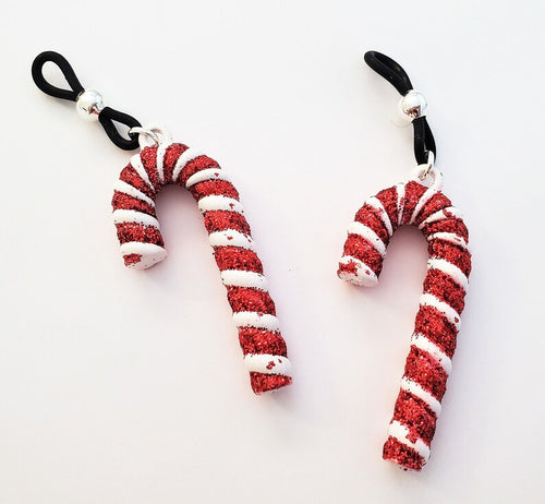 Candy Cane Fake Nipple Rings, Sexy Christmas Jewelry