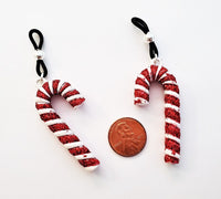 Candy Cane Fake Nipple Rings, Sexy Christmas Jewelry