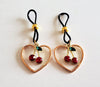 Cherry Heart Non-Pierced Fake Nipple Ring Jewelry