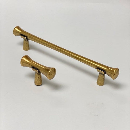 Hourglass "Tuscany" Drawer Pulls and Knobs in Antique Brass Euro • Knobs