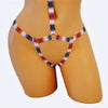 Cutout American Flag Harness Body Suit Lingerie