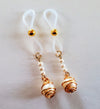 Clip On Gold Pearl Nipple Noose Jewelry, Erotic Fake Nipple Rings