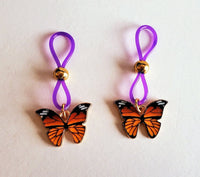 Butterfly Nipple Nooses, Fake Nipple Piercings for Women, Sexy BDSM Lingerie Jewelry