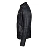 Handmade Haworths Moto Style Leather Jacket With Patterned Sleeves