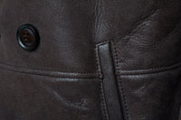 Handmade Jozef's 3/4 Length Brown Shearling Buttoned Coat