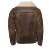 Handmade  Carter Distressed Biker Bomber Shearling Jacket With Notch Lapels