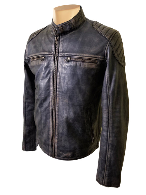 Handmade Hendrix's Distressed Leather Jacket With Collar Belt