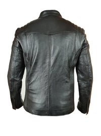 Handmade Cleve's Leather Jacket With Stretch Panel