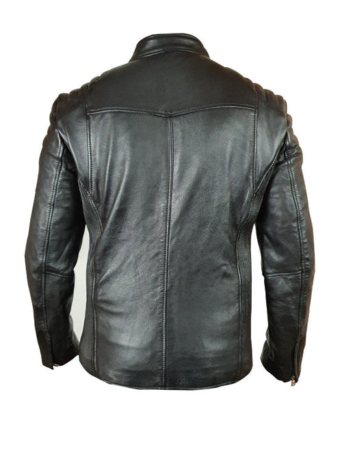 Handmade Cleve's Leather Jacket With Stretch Panel
