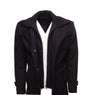 Handmade Black Wool 3/4 Length Trench Coat