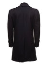 Handmade Black Wool 3/4 Length Trench Coat