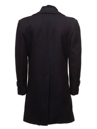Handmade Black Wool 3/4 Length Trench Coat
