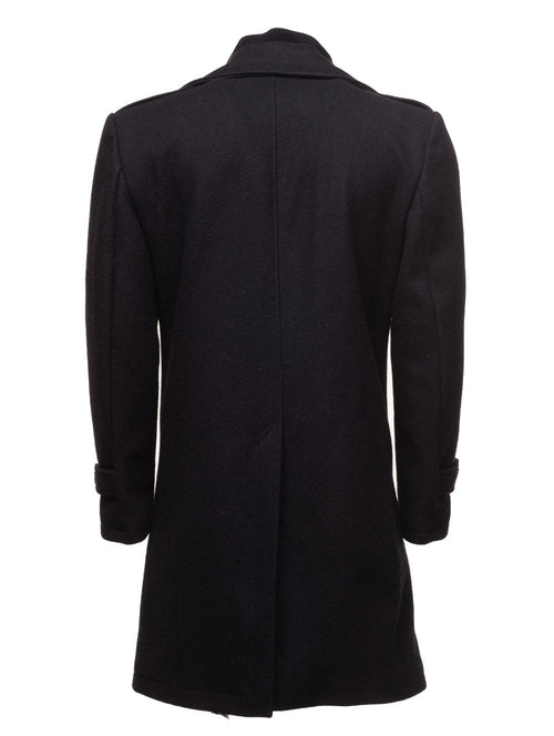 Handmade Black Wool 3/4 Length Trench Coat