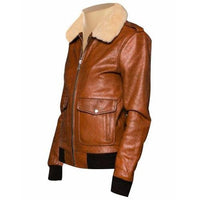 Handmade  Dominic's Bomber Style Leather Jacket With Fur Collar