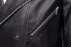 Handmade Micheals Biker Style Leather Jacket With Snap Buttons Closure