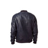 Handmade Navy Blue Bomber Style Leather Jacket