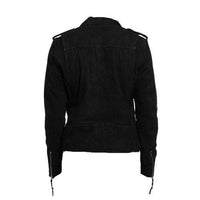 Handmade Biker Style Suede Leather Jacket With Waist Belt