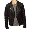 Handmade Plain Black Biker Style Jacket