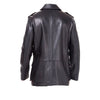 Handmade Black Leather Buttoned Up Coat