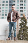 Handmade  Plain Black Moto Style Jacket