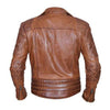 Handmade Distressed Cognac Biker Leather Jacket