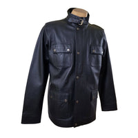 Handmade  Mosley's Leather Jacket With Collar Belt