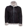Handmade Hampton's Classic Brown Bomber Aviator Shearling Jacket With Collar Belt