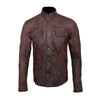 Handmade  Distressed Brown Leather Shirt